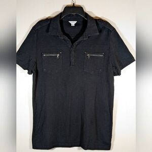 Calvin Klein Slim Fit Short Sleeve Polo Shirt With Two Front Zip Pockets Size L